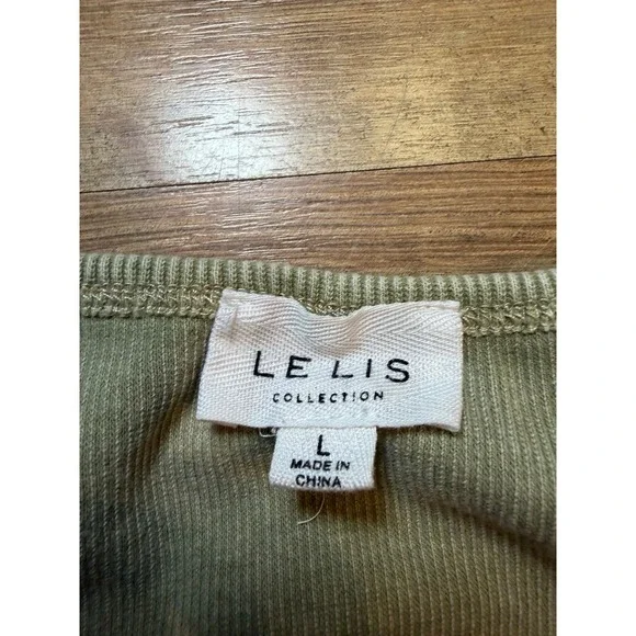LE LIS COLLECTION Ribbed Mineral Cropped Tank Sage Racerback Basics Essential‎ - Picture 2 of 5